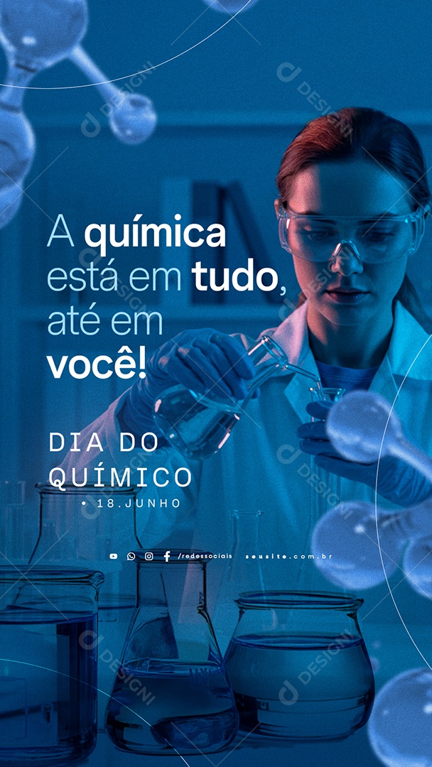 Story Dia Do Químico 18 De Junho Social Media PSD Editável