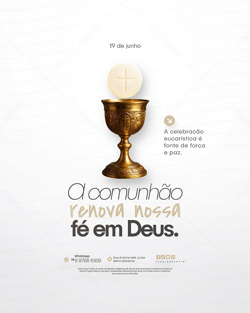 Dia De Corpus Christi 19 De Junho Social Media PSD Editável