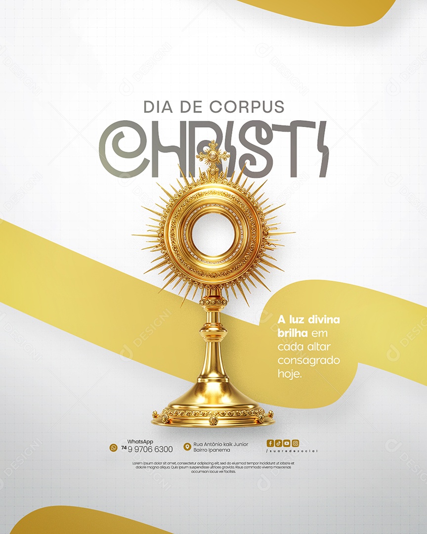 Dia De Corpus Christi 19 De Junho Social Media PSD Editável
