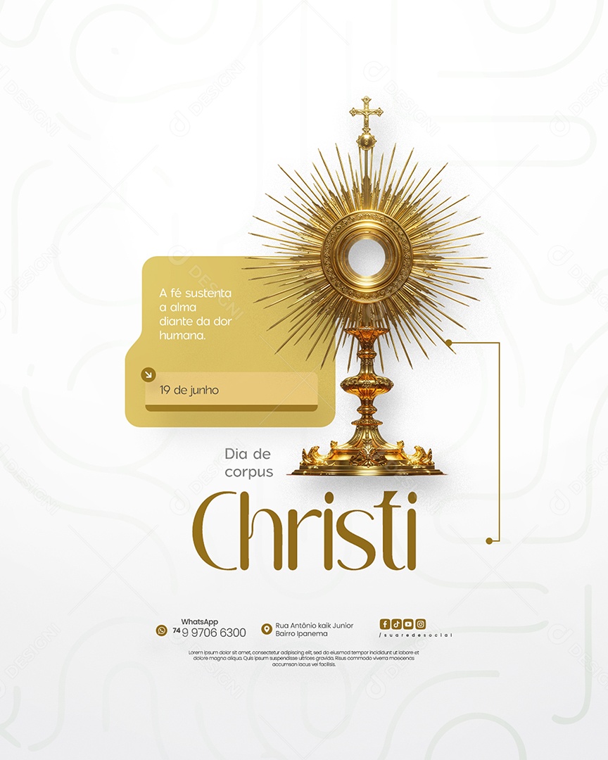Dia De Corpus Christi 19 De Junho Social Media PSD Editável