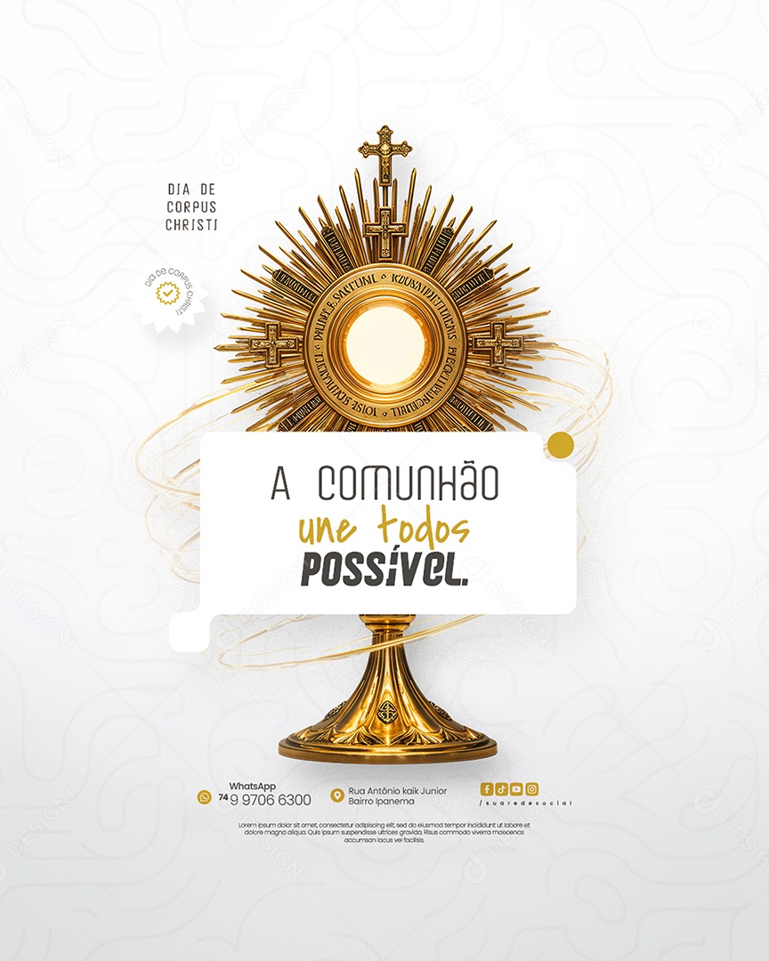 Dia De Corpus Christi 19 De Junho Social Media PSD Editável