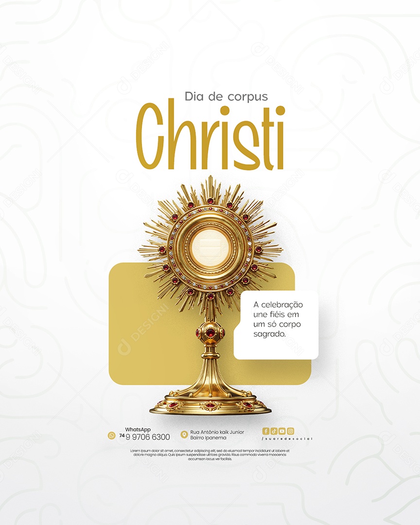 Dia De Corpus Christi 19 De Junho Social Media PSD Editável