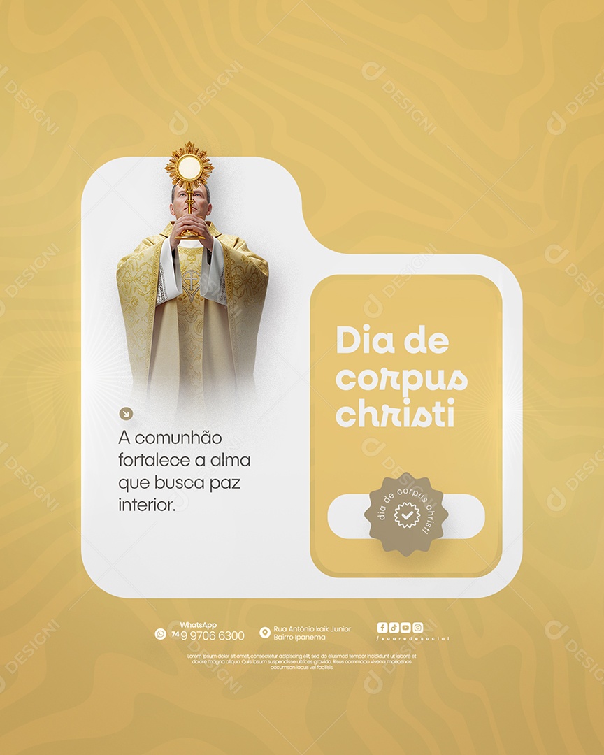 Dia De Corpus Christi 19 De Junho Social Media PSD Editável