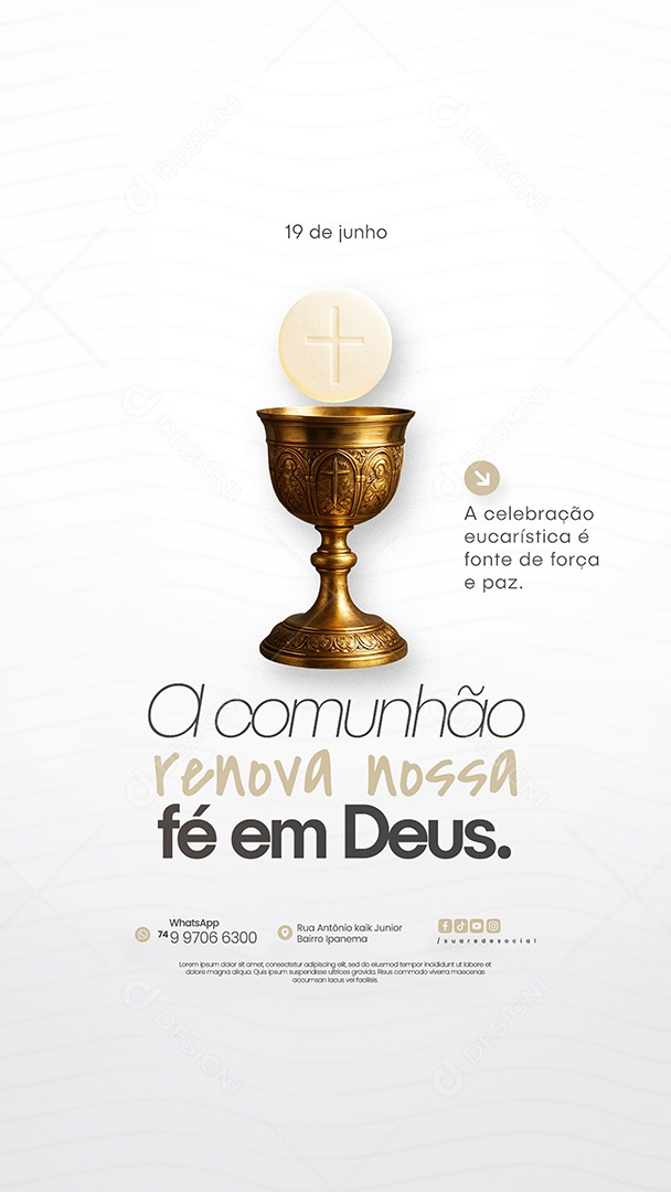Story Dia De Corpus Christi 19 De Junho Social Media PSD Editável