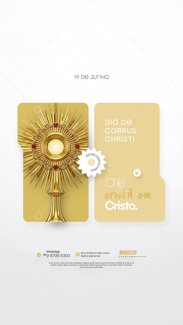 Story Dia De Corpus Christi 19 De Junho Social Media PSD Editável