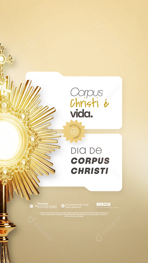 Story Dia De Corpus Christi 19 De Junho Social Media PSD Editável