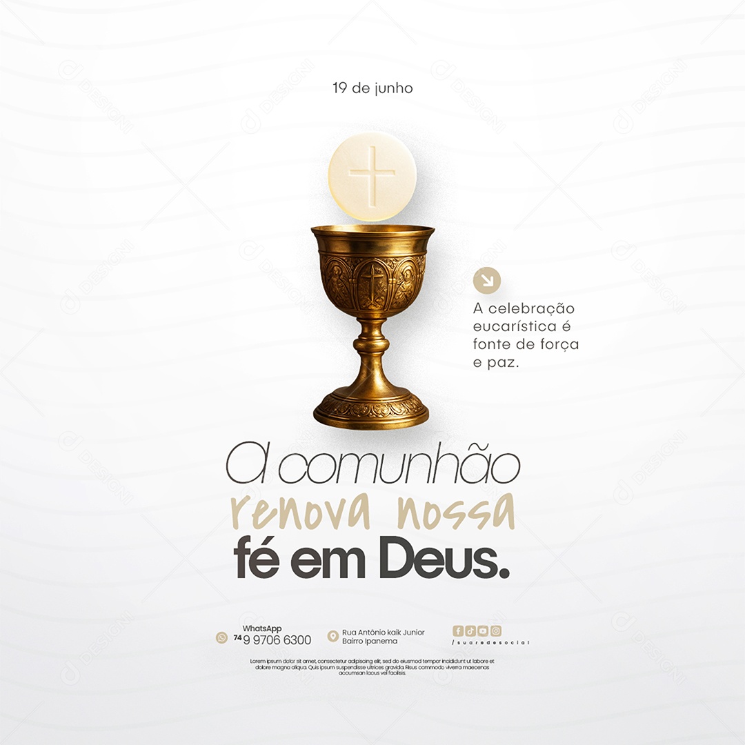 Dia De Corpus Christi 19 De Junho Social Media PSD Editável