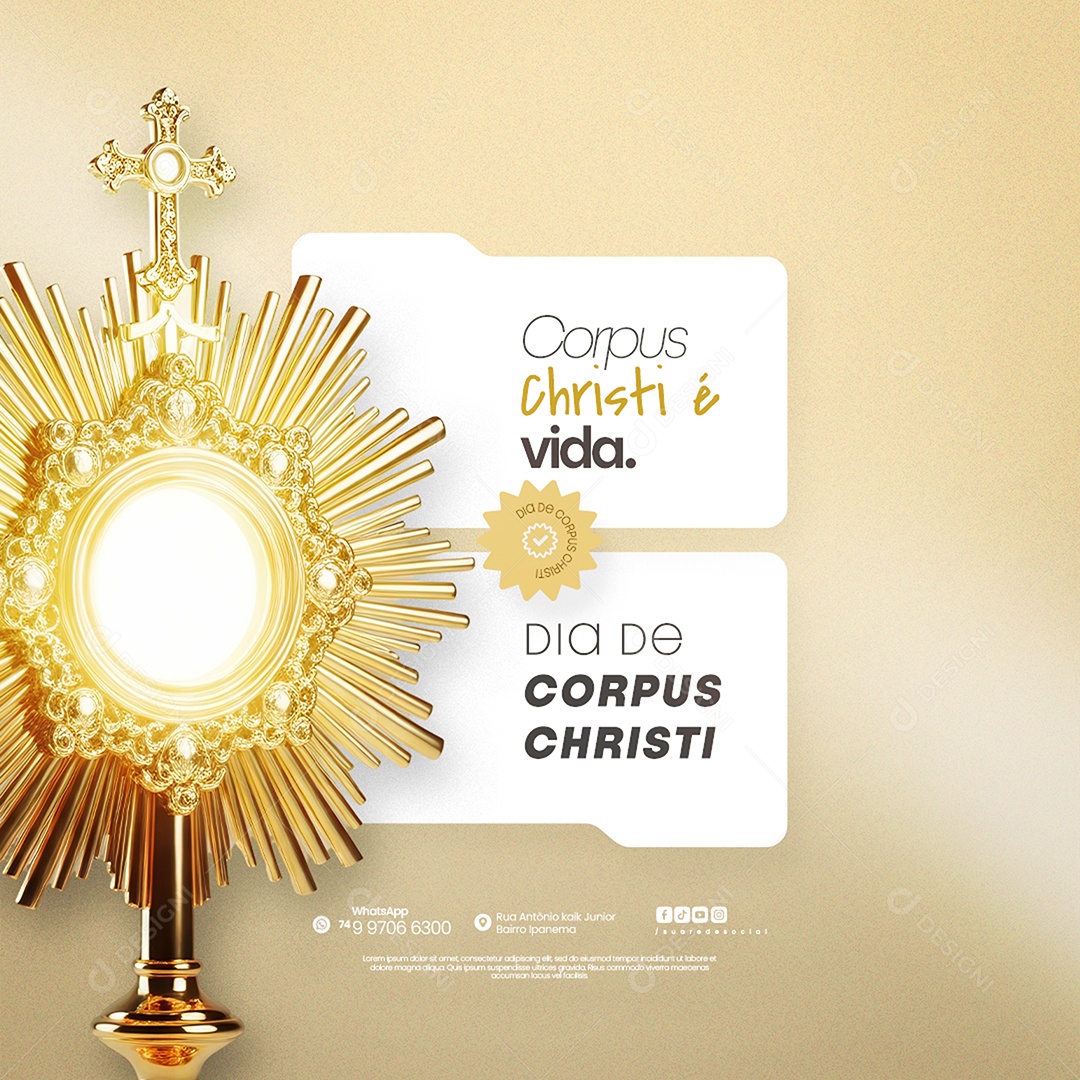 Dia De Corpus Christi 19 De Junho Social Media PSD Editável