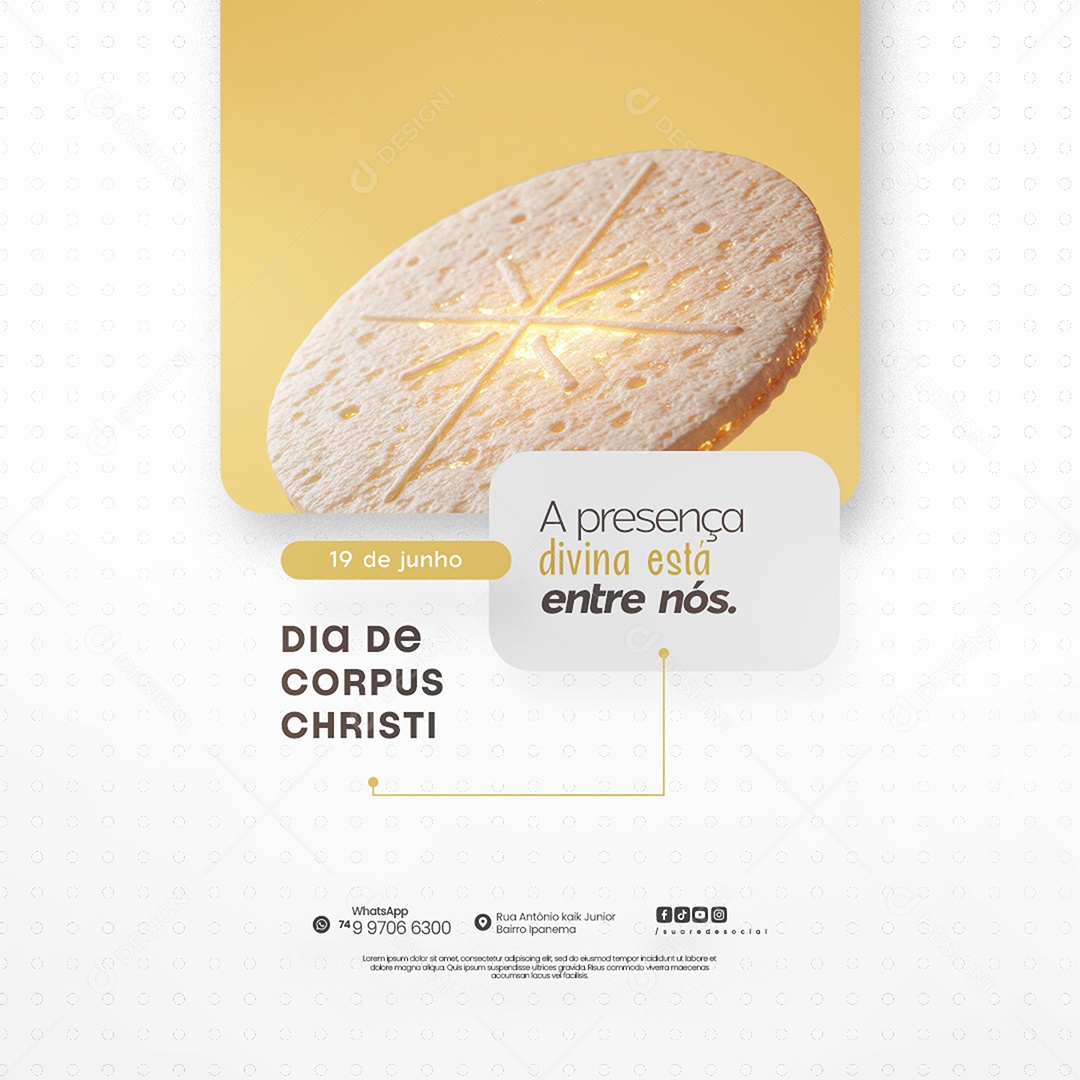 Dia De Corpus Christi 19 De Junho Social Media PSD Editável