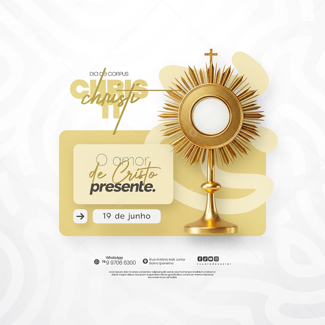 Dia De Corpus Christi 19 De Junho Social Media PSD Editável