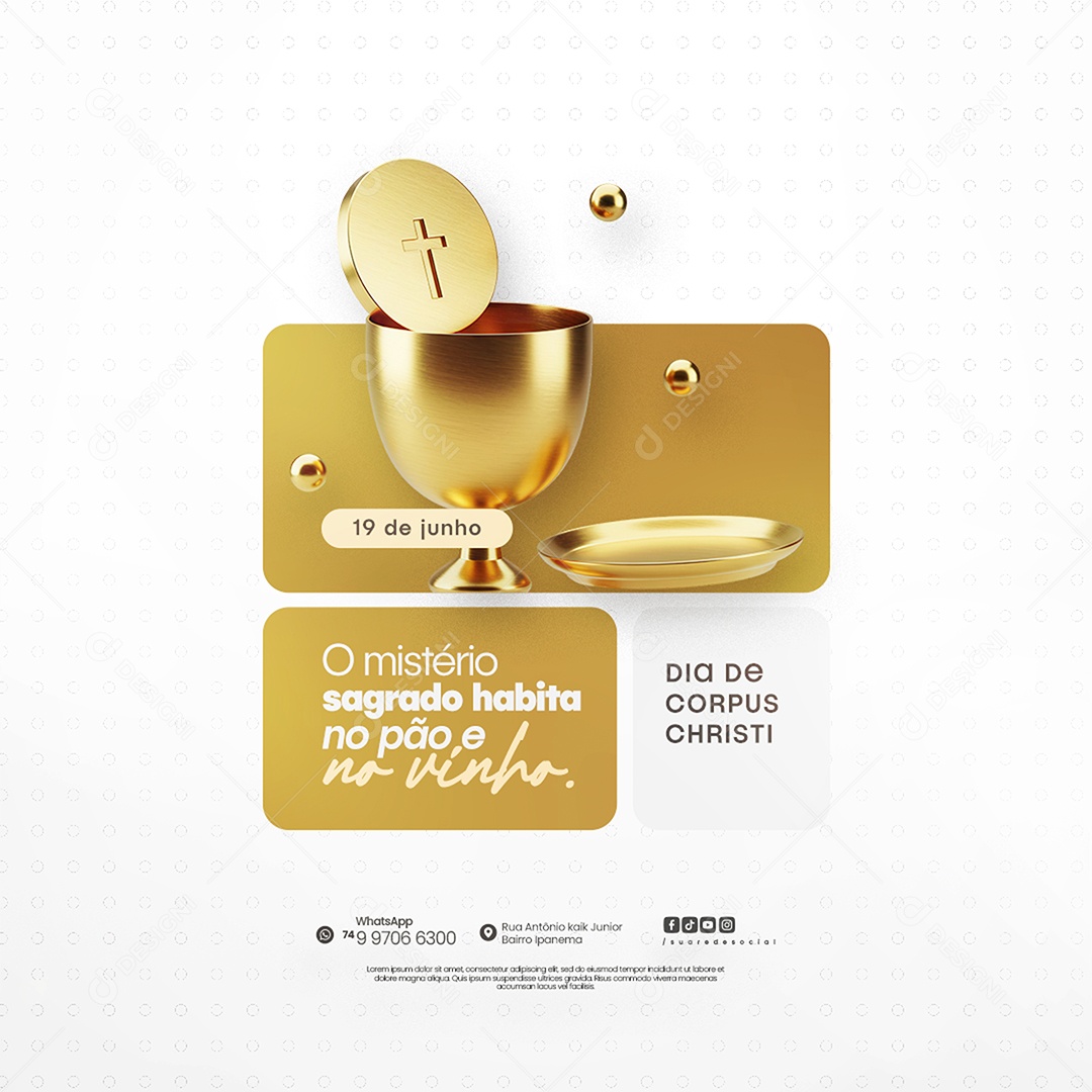 Dia De Corpus Christi 19 De Junho Social Media PSD Editável