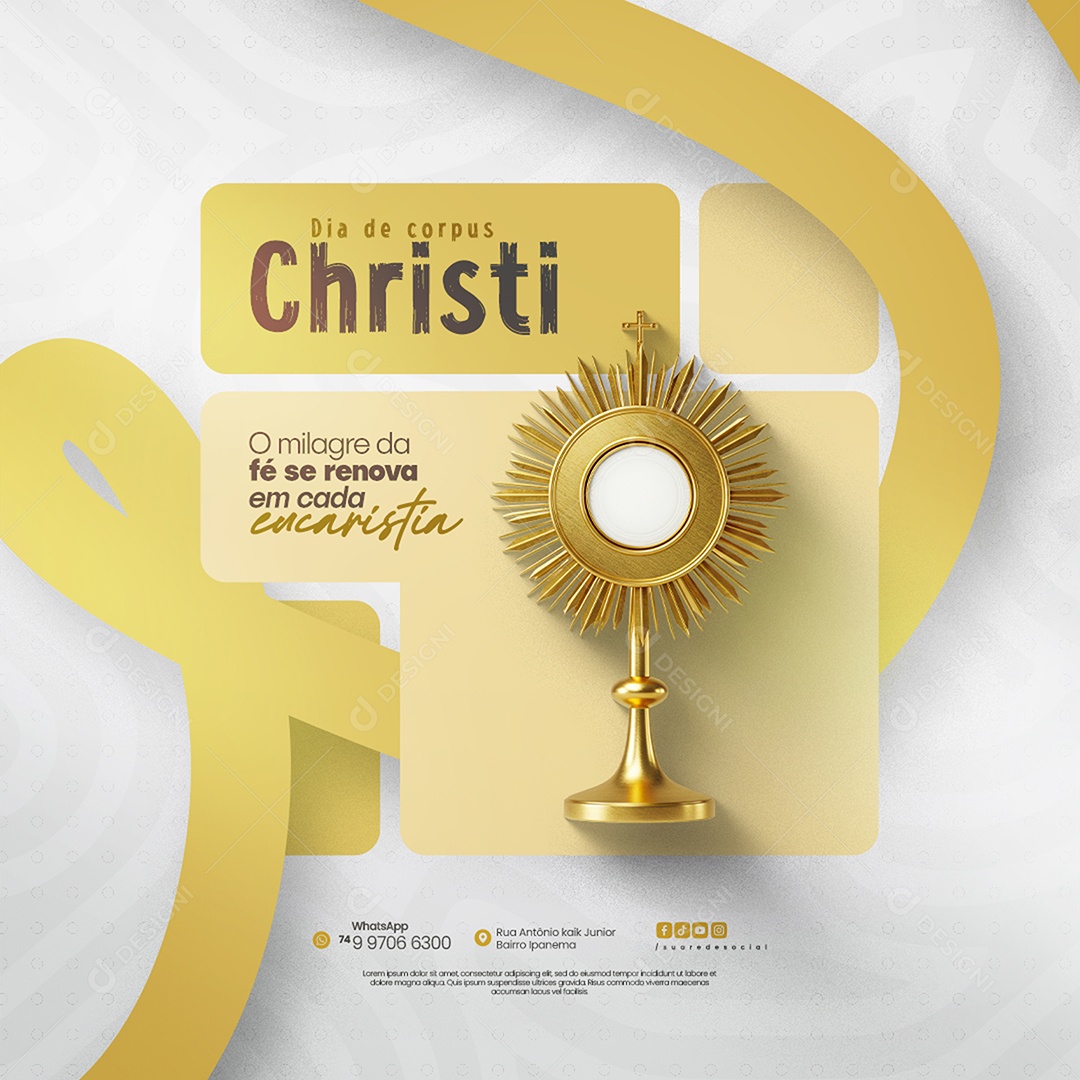 Dia De Corpus Christi 19 De Junho Social Media PSD Editável
