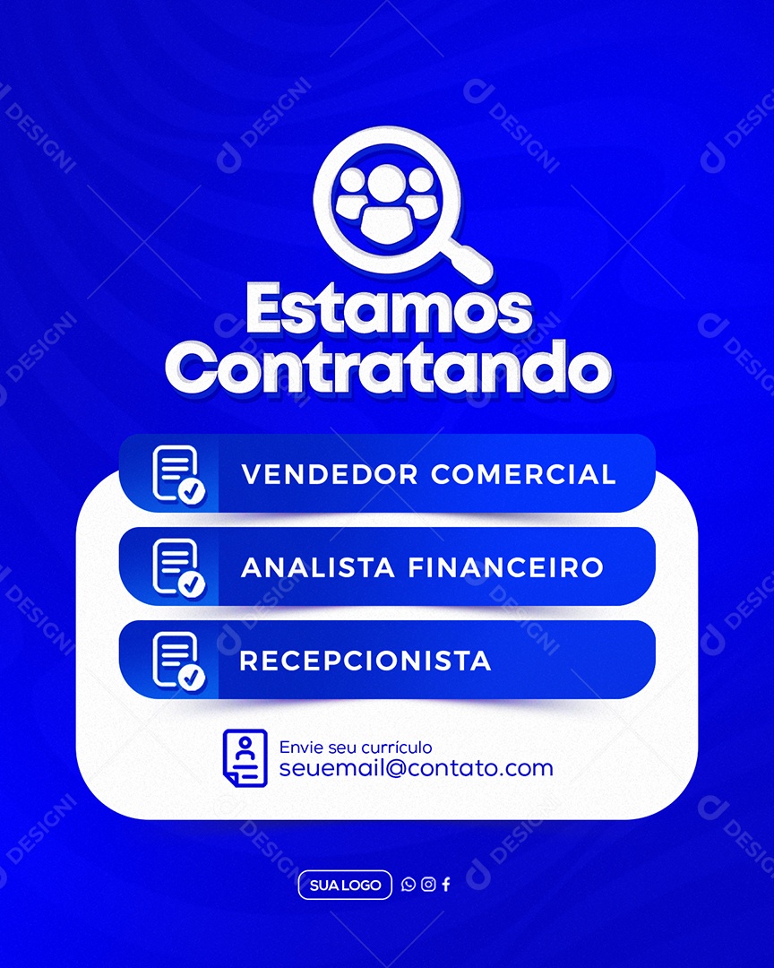 Estamos Contratando Social Media PSD Editável