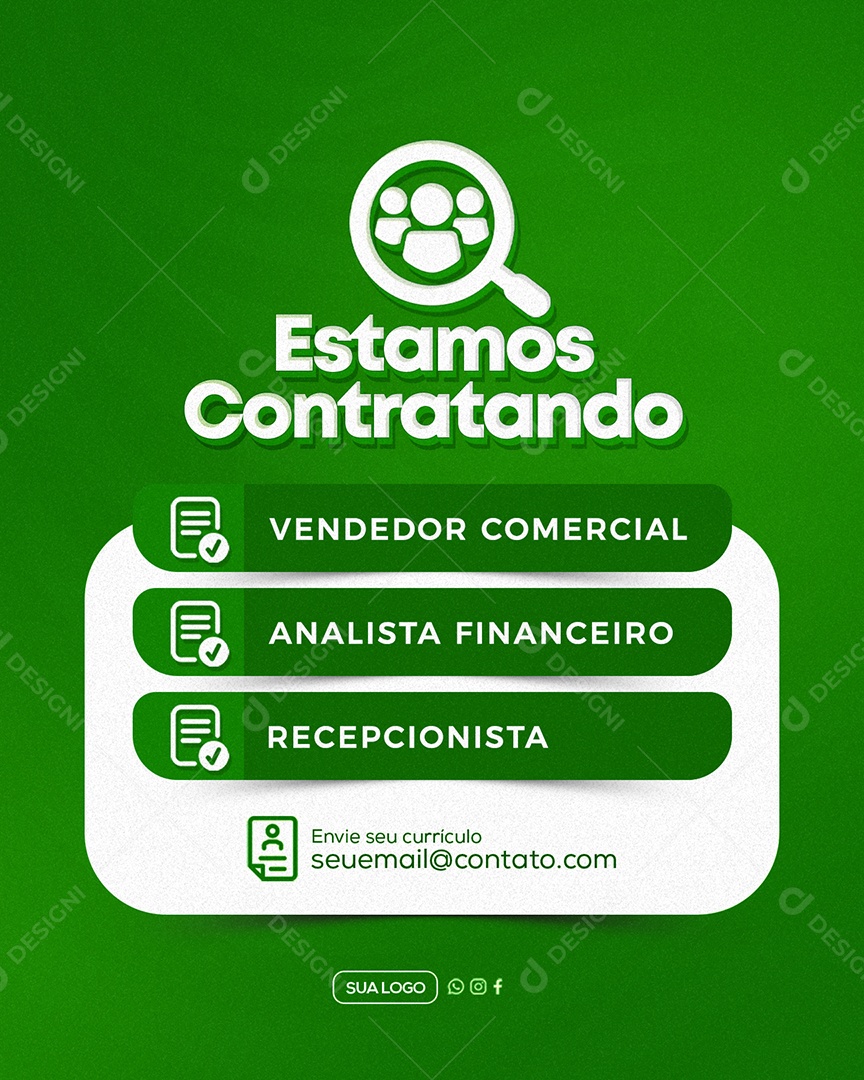 Estamos Contratando Social Media PSD Editável
