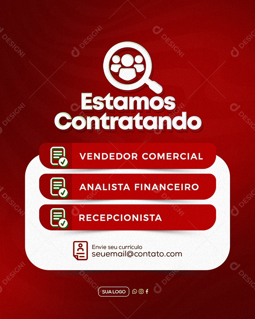 Estamos Contratando Social Media PSD Editável