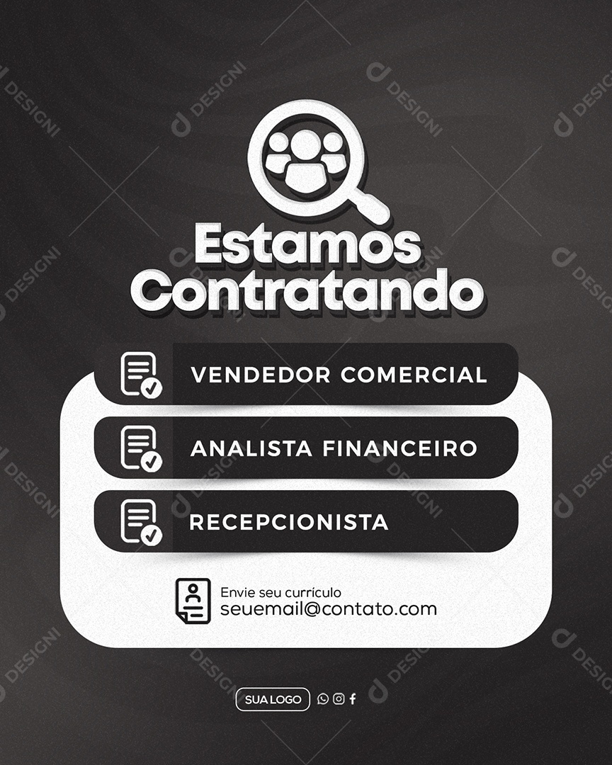Estamos Contratando Social Media PSD Editável