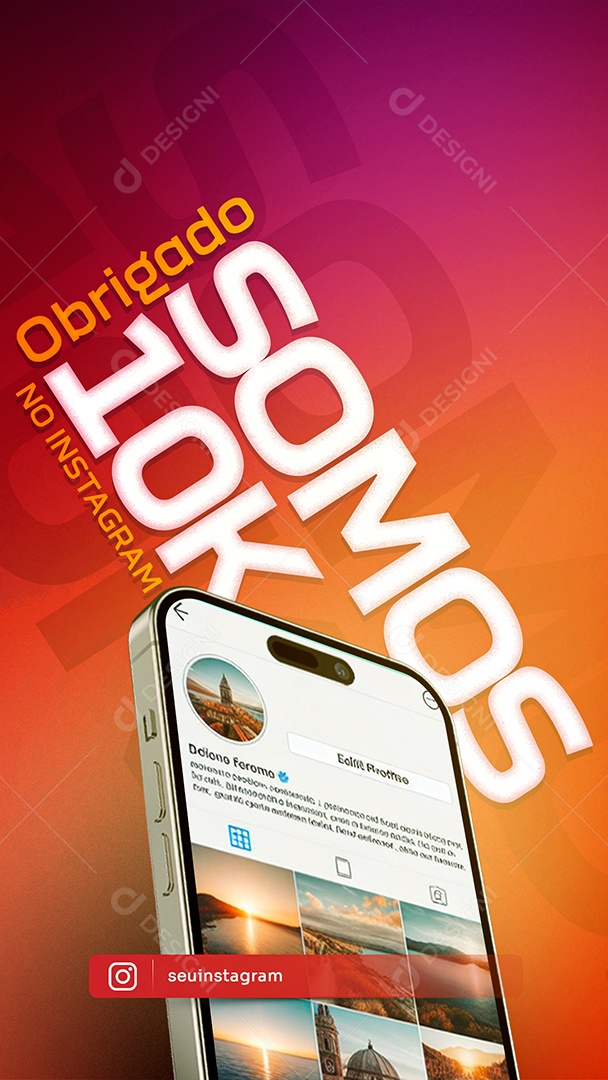 Story Obrigado Somos 10K de Seguidores Social Media PSD Editável