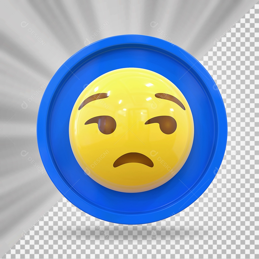 Elemento 3D Botão de Emoji Chateado Para Composição PSD