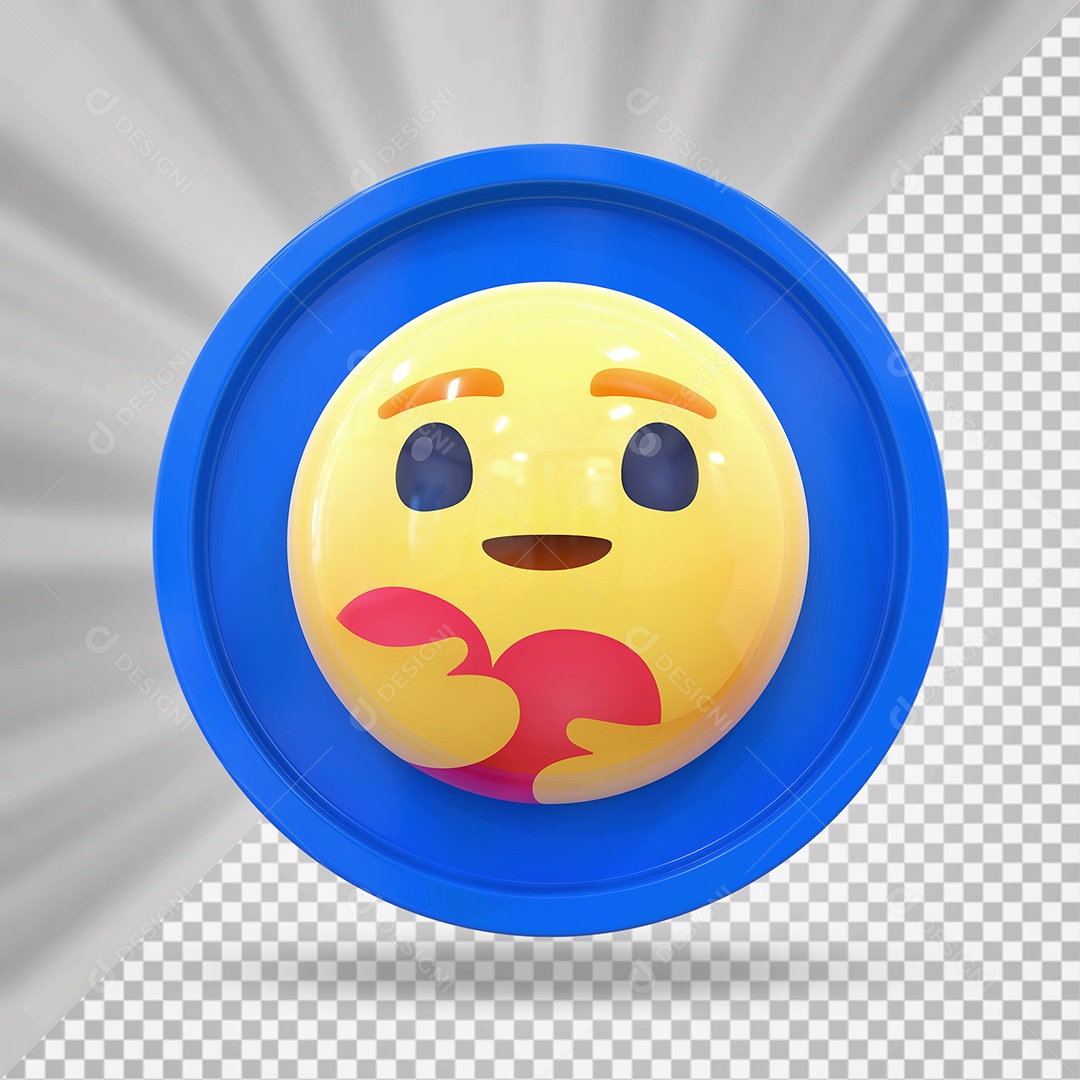 Elemento 3D Botão de Emoji Feliz Para Composição PSD