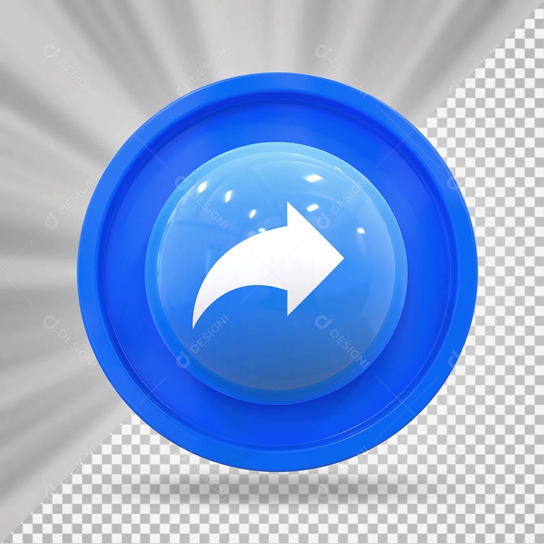 Elemento 3D Botão de Emoji Seta Para Composição PSD