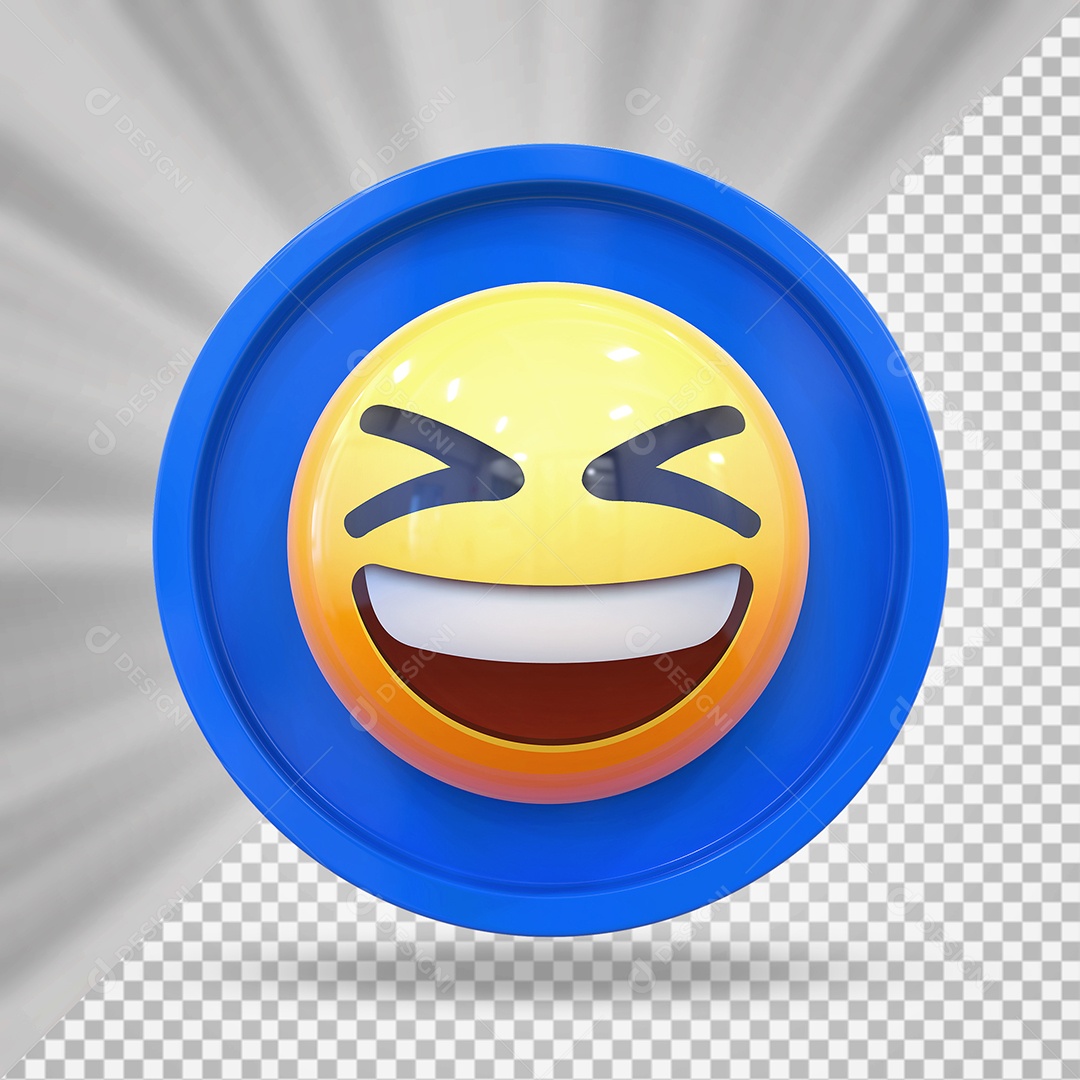 Elemento 3D Botão de Emoji Sorridente Para Composição PSD