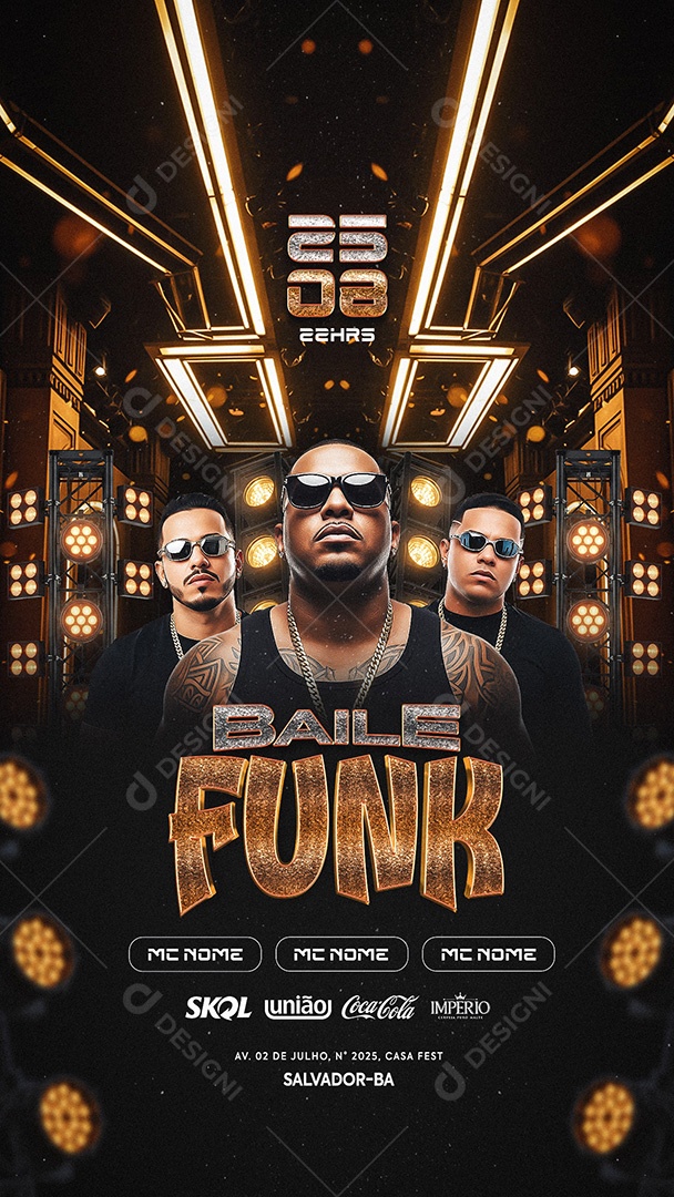 Flyer Baile Funk Social Media Story PSD Editável