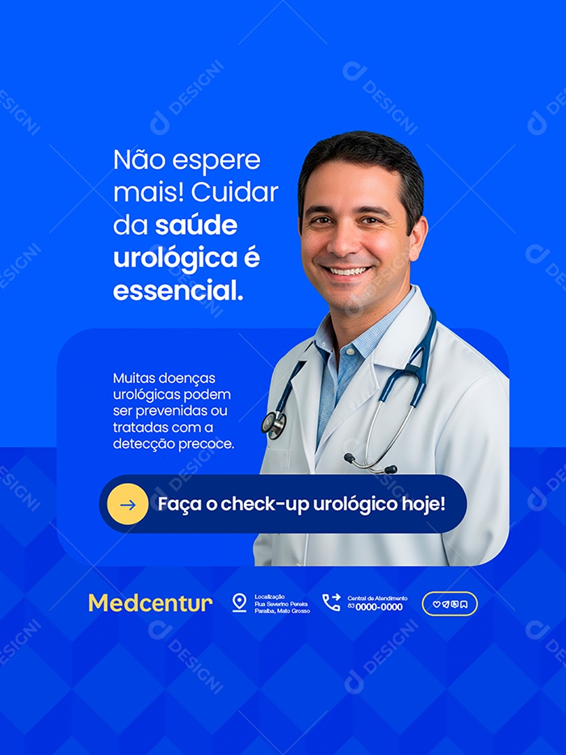 Urologista Muitas Doenças Urológicas Social Media PSD Editável