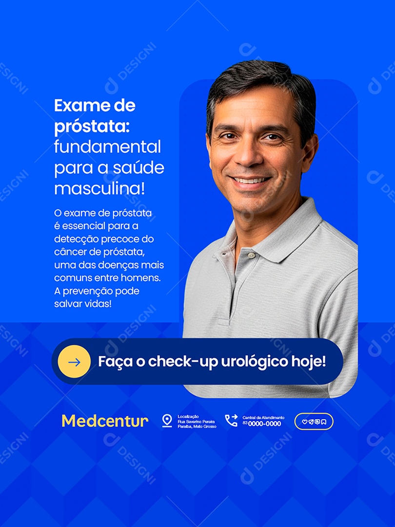 Urologista Exame de Próstata Social Media PSD Editável