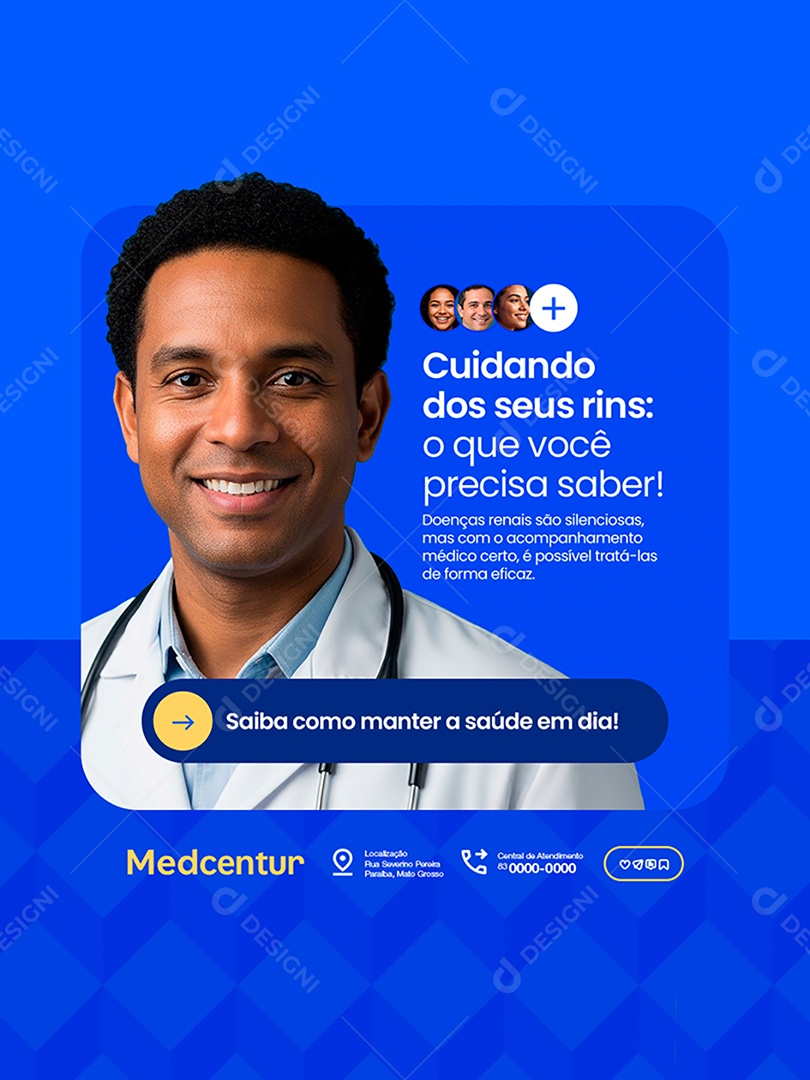 Urologista Cuidando Dos Seus Rins Social Media PSD Editável