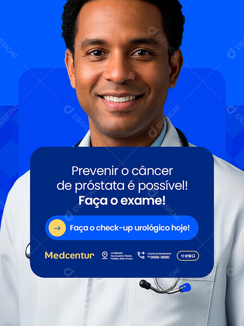 Urologista Prevenir o Câncer de Próstata Social Media PSD Editável