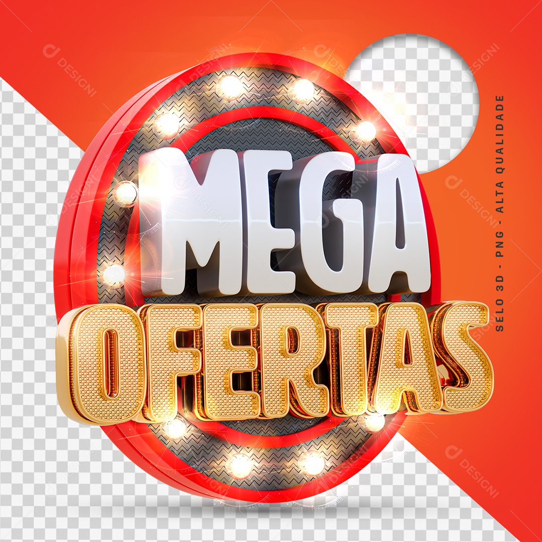 Mega Ofertas Selo 3D Para Composição PSD
