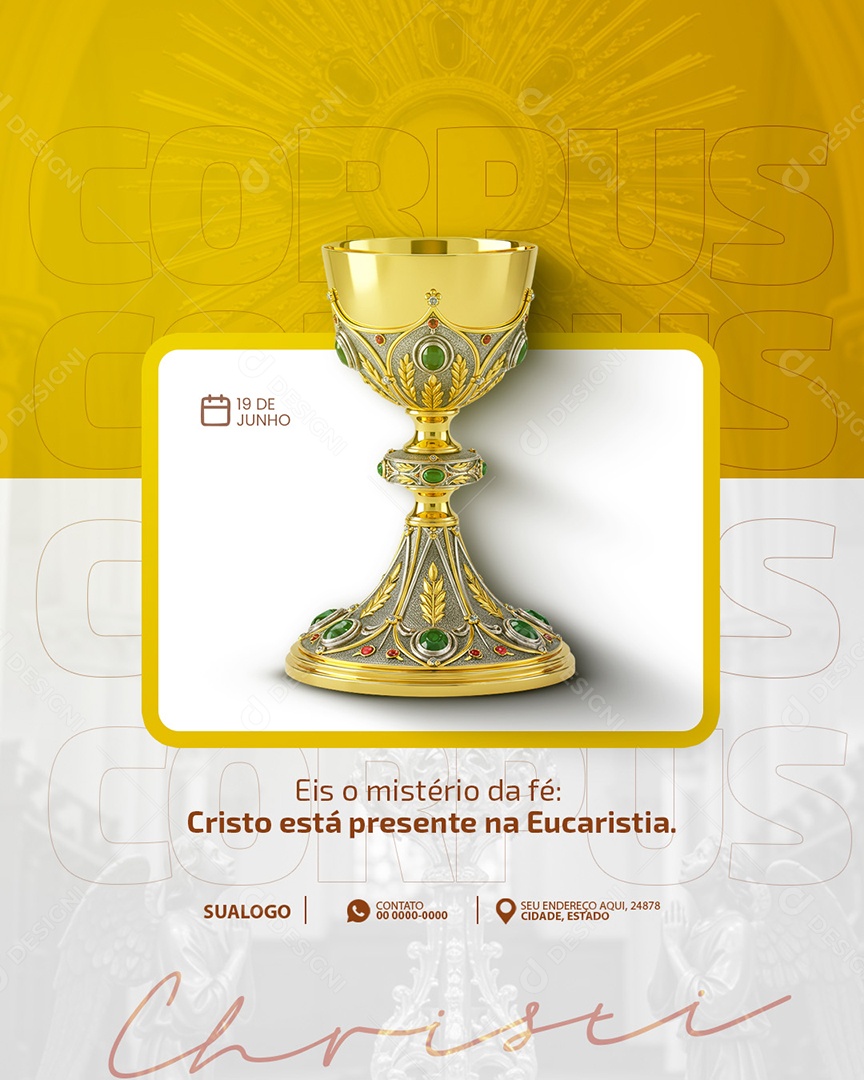 Dia De Corpus Christi 19 De Junho Social Media PSD Editável