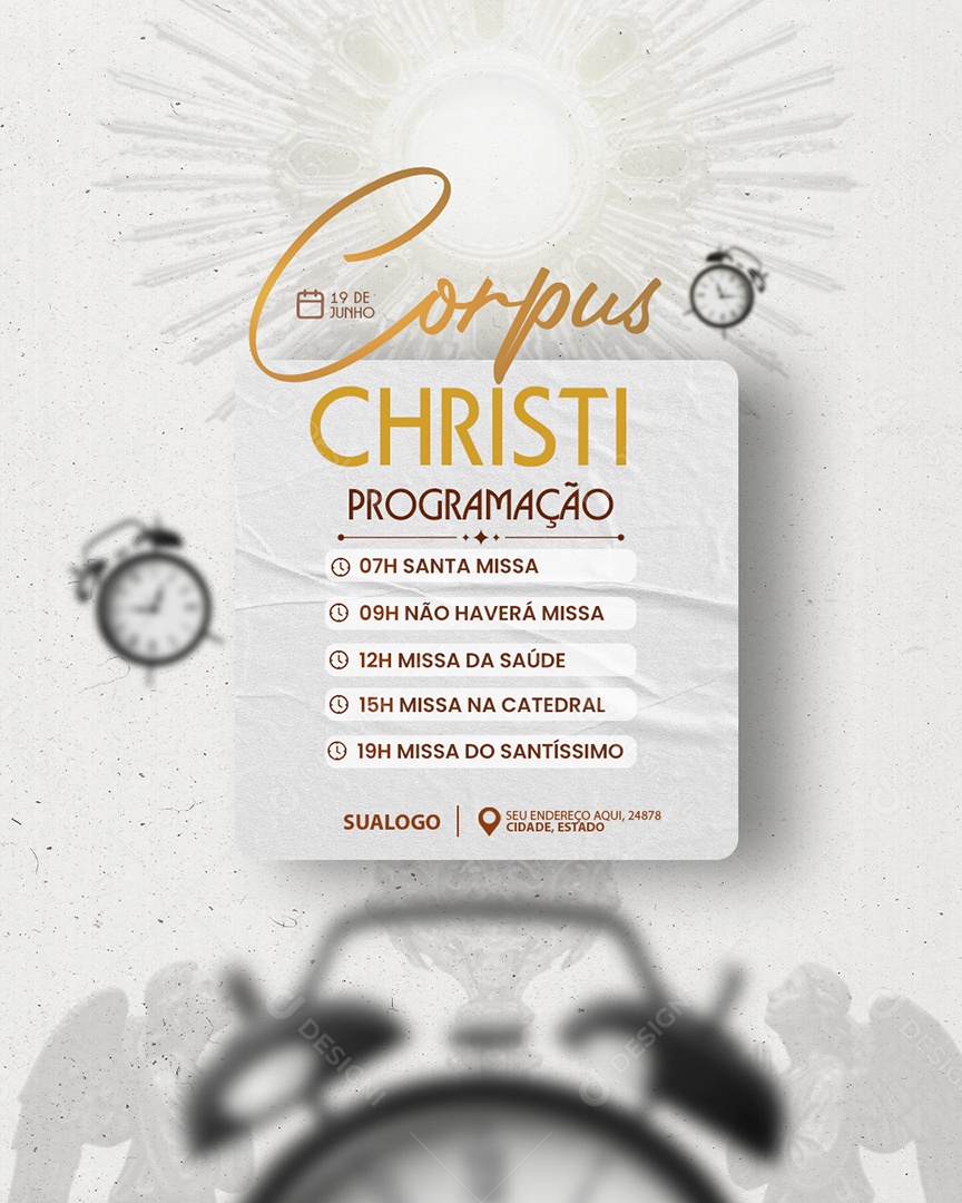 Corpus Cristi Programação Santa Missa Social Media PSD Editável
