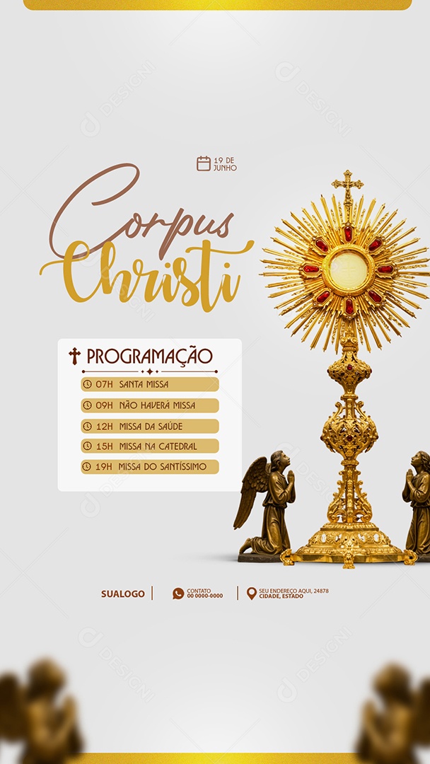 Story Corpus Cristi Programação Santa Missa Social Media PSD Editável