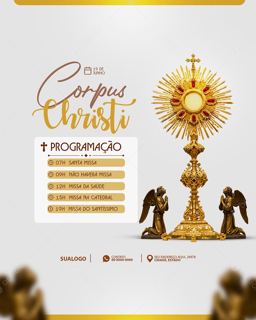 Corpus Cristi Programação Santa Missa Social Media PSD Editável