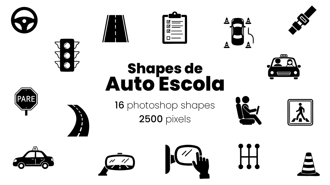Conjunto de Ícones Auto Escola Shapes CSH