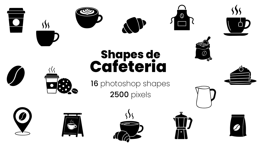Conjunto de Ícones Cafeteria Shapes CSH