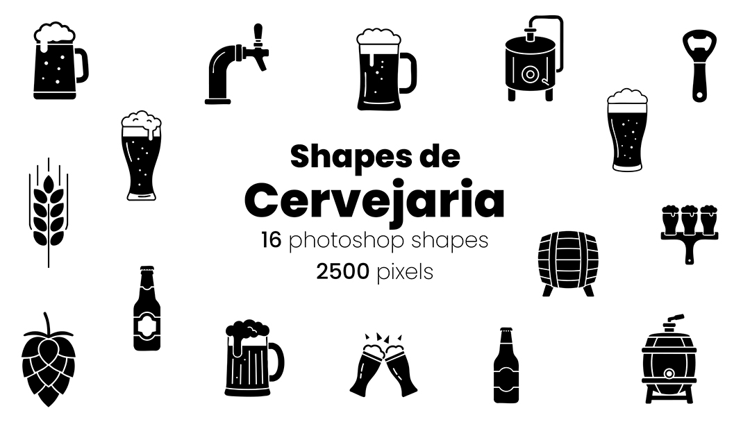 Conjunto De Ícones Cervejaria Shapes CSH