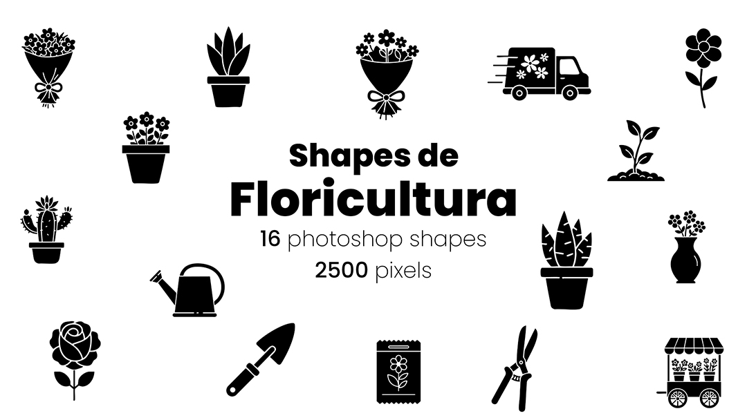Conjunto de Ícones Floricultura Shapes CSH