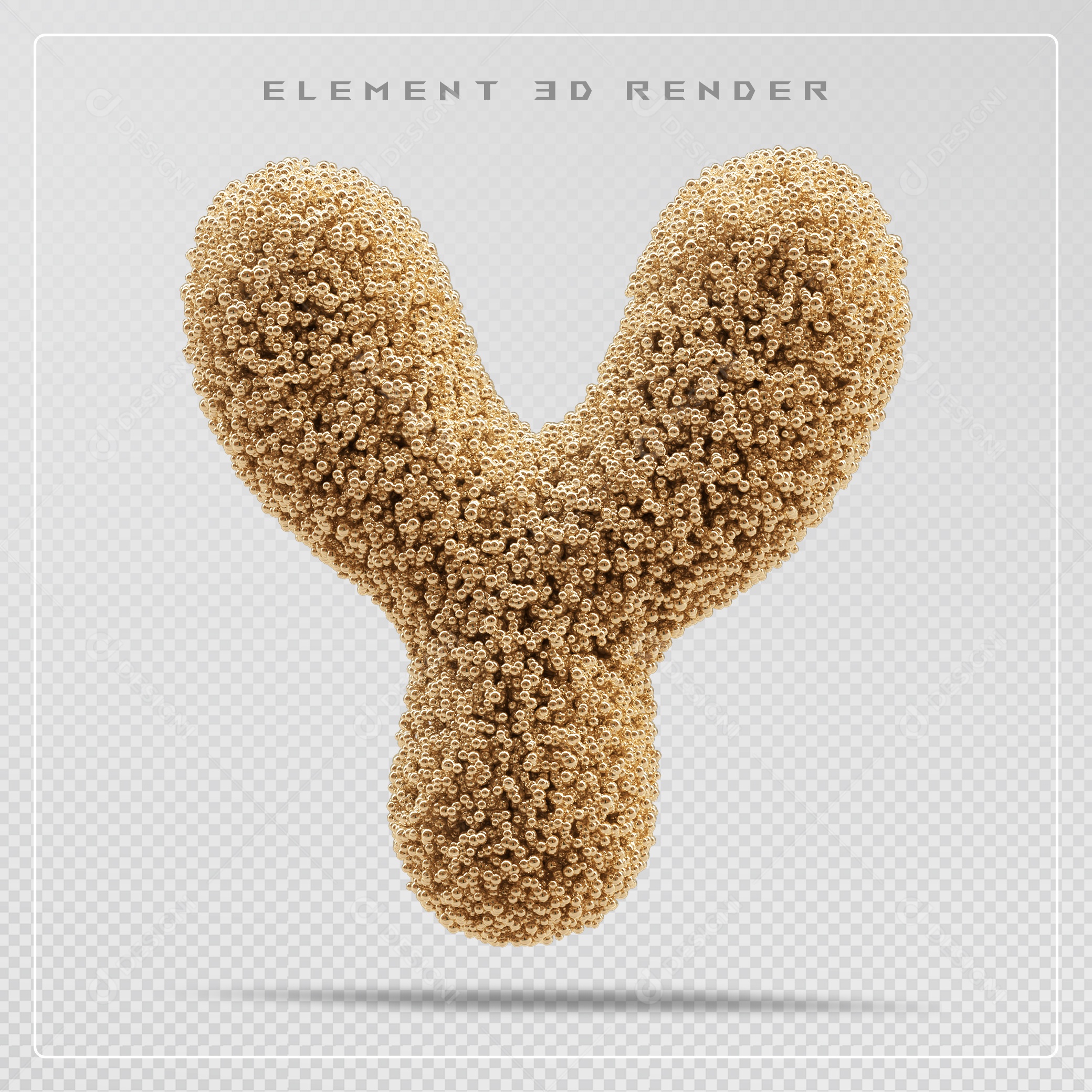 Elemento 3D Letra Y Marrom Para Composição PSD