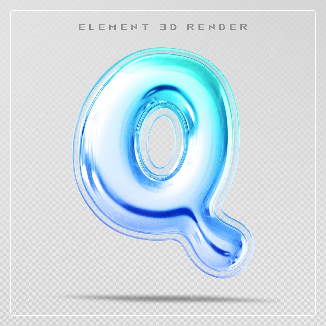 Elemento 3D Letra S Azul Para Composição PSD