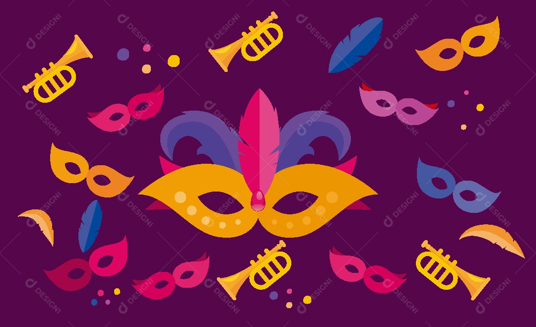 Festa de Carnaval Ilustração Vetor EPS