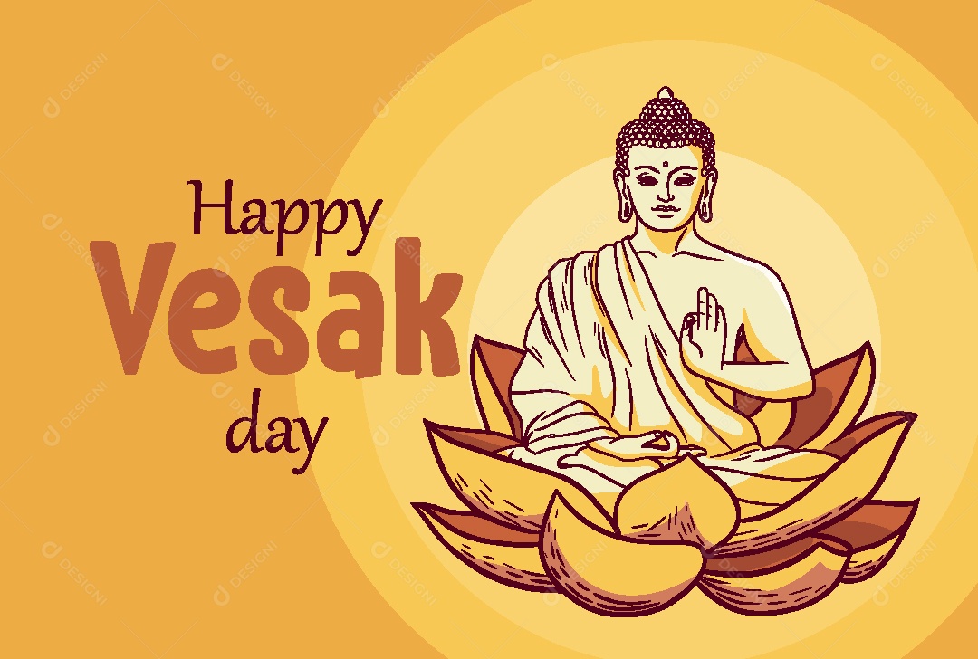 Feliz Dia de Vesak Ilustração Vetor EPS