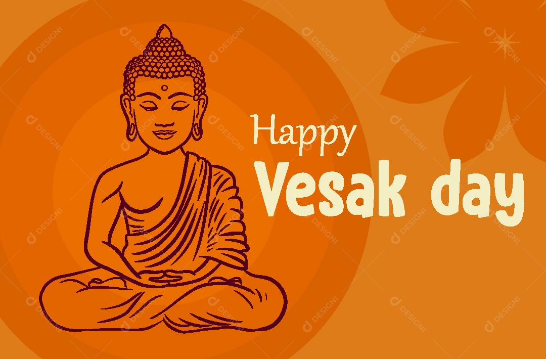 Feliz Dia de Vesak Ilustração Vetor EPS