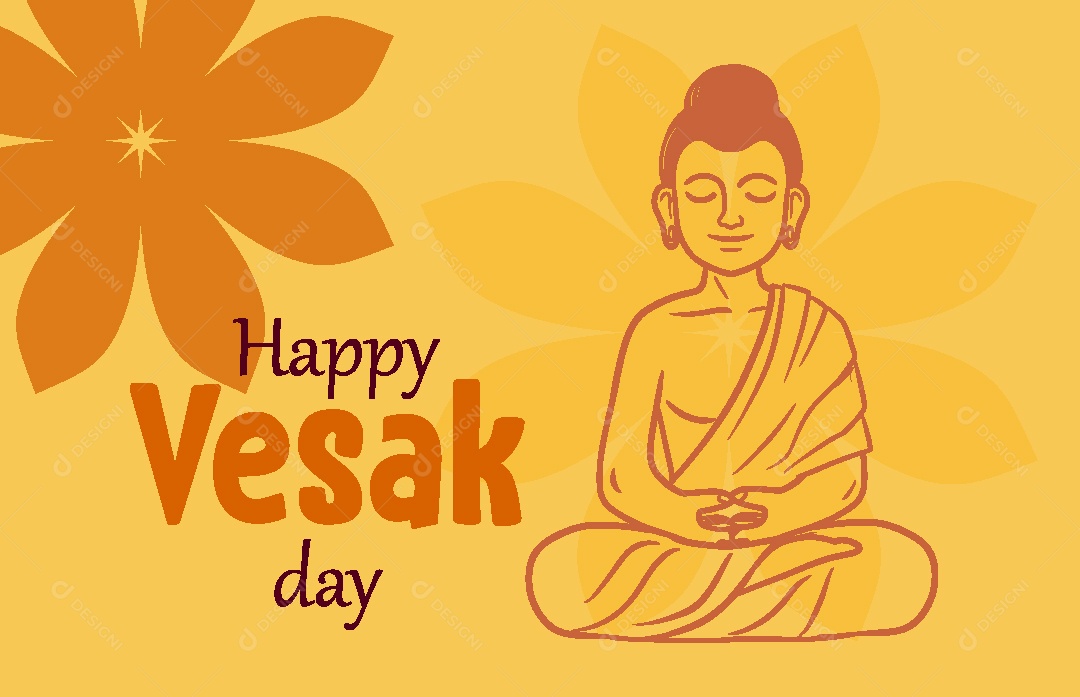 Feliz Dia de Vesak Ilustração Vetor EPS