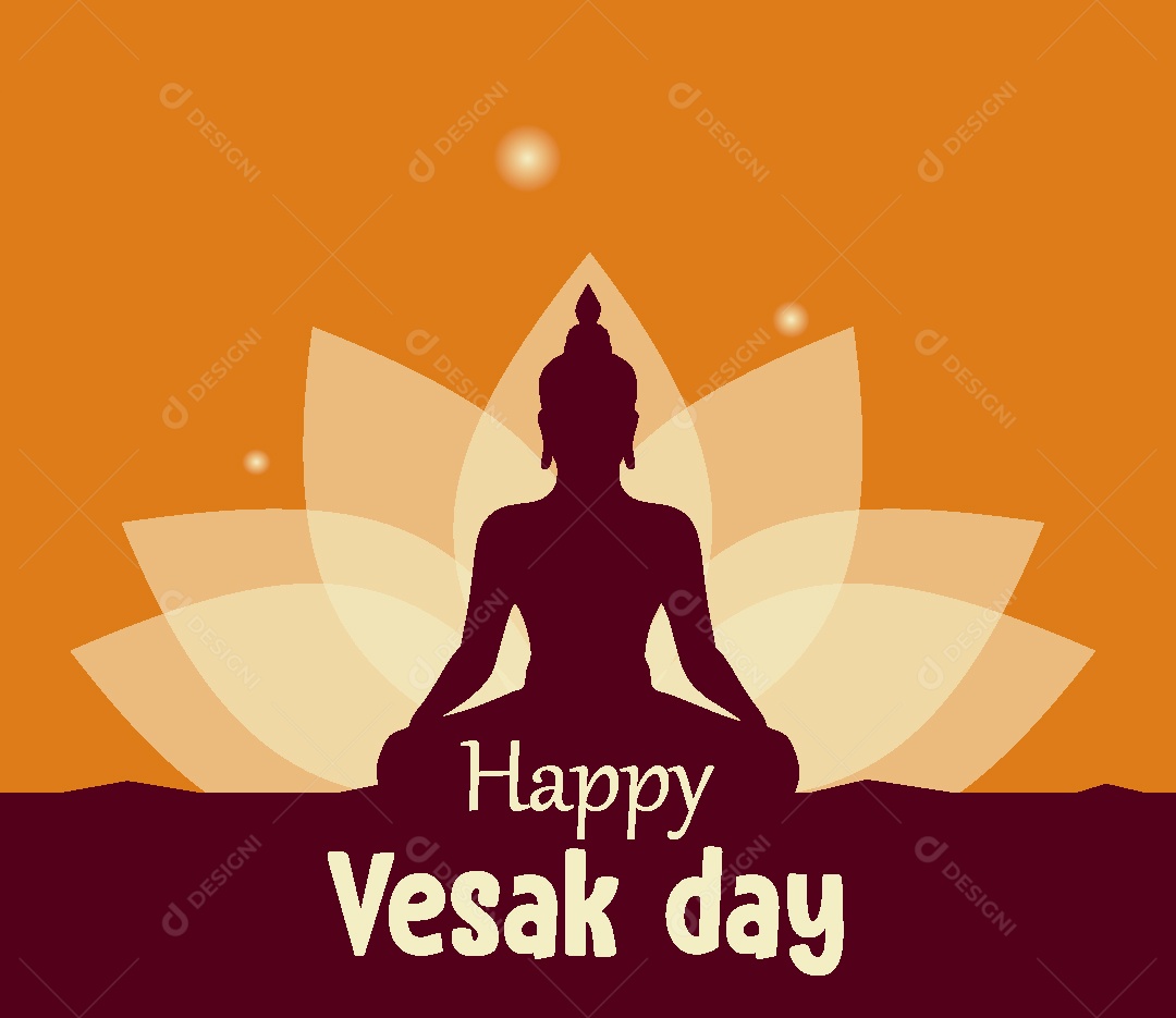 Feliz Dia de Vesak Ilustração Vetor EPS