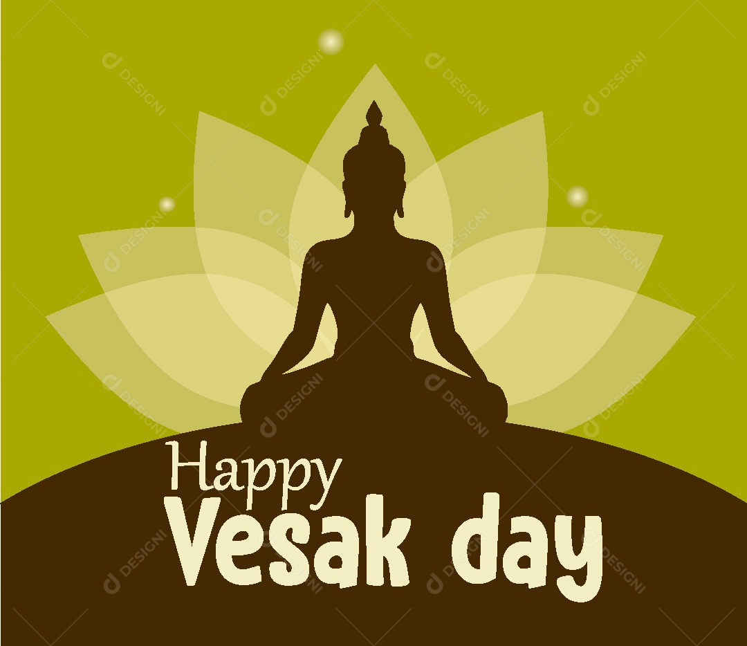 Feliz Dia de Vesak Ilustração Vetor EPS