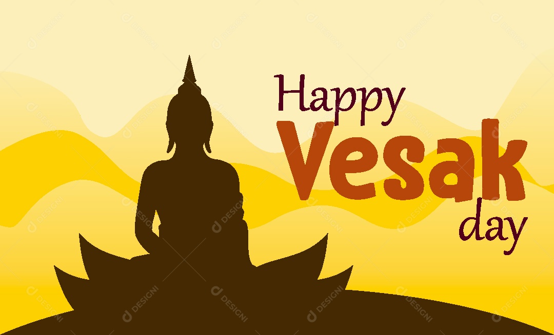 Feliz Dia de Vesak Ilustração Vetor EPS
