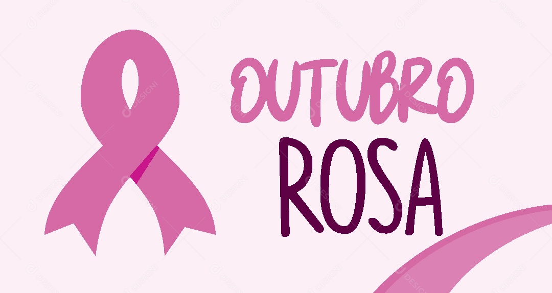Outubro Rosa Campanha Contra Câncer de Mama Vetor EPS