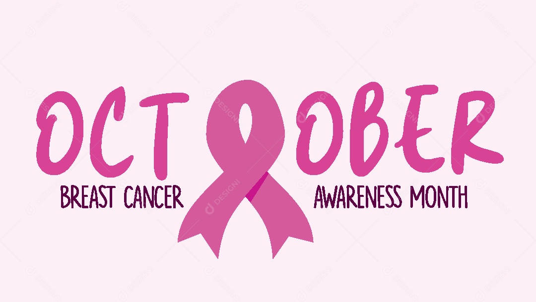 Outubro Rosa Campanha Contra Câncer de Mama Vetor EPS